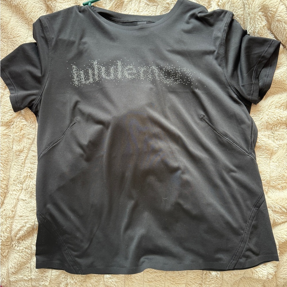 lululemon athletica Black Short Sleeve Logo Tee
